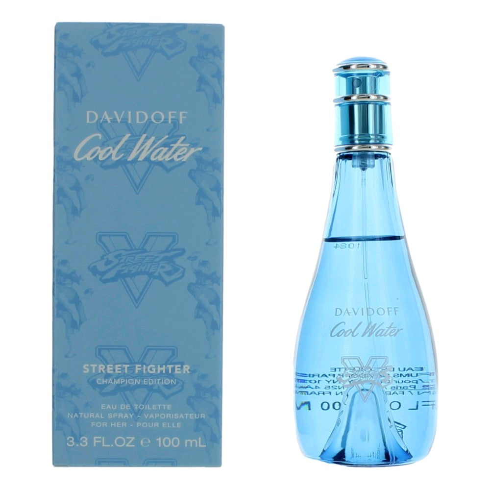 Bottle of Cool Water Street Fighter Champion Edition by Davidoff, 3.3 oz Eau De Toilette Spray for Women